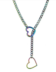 Retro Punk Metal Chain Necklace Couple